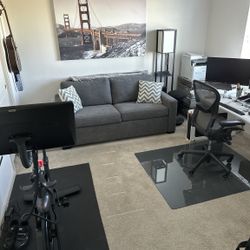 Living Spaces Mackenzie Queen Sleeper Sofa – Charcoal – $3395 Retail