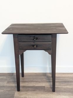 Yield House stained pine side table