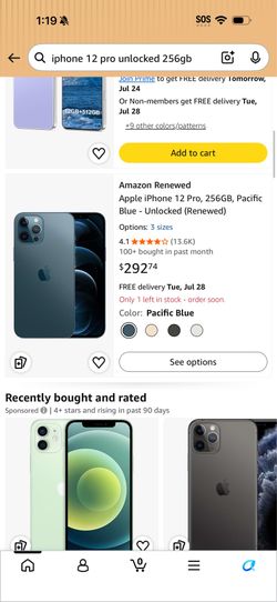 iPhone 12 Pro 256gb fully unlocked to every carrier, no issues, fair condition, small crack in corner, doesn’t effect functionality