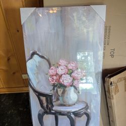 Yosemite Chair of Roses I 50x100cm Home Decor