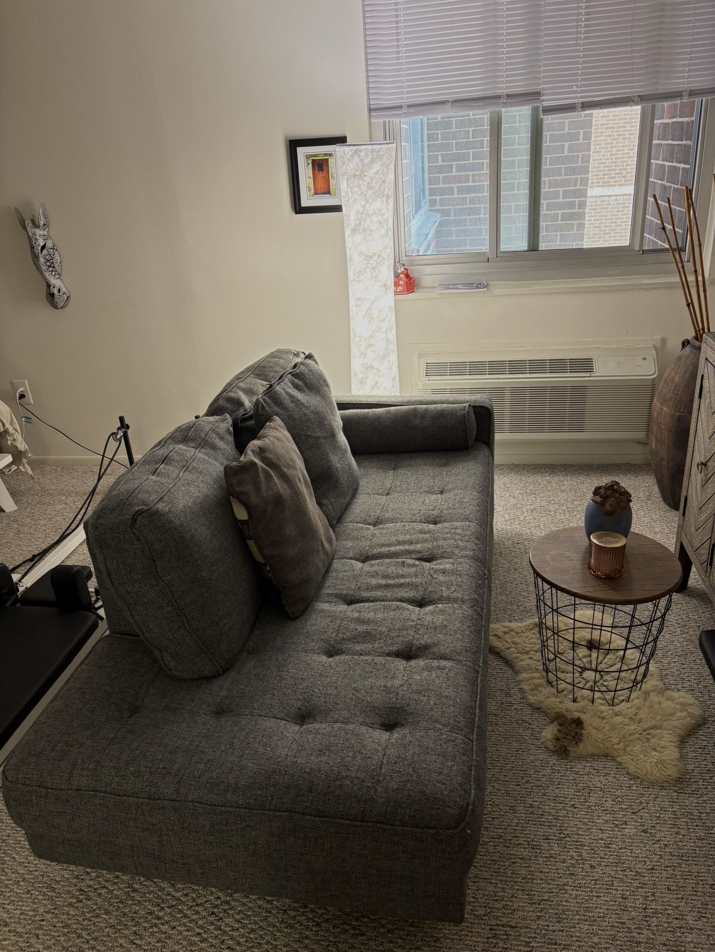 Modern Gray Chaise Couch - Ashley Zardoni Charcoal