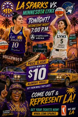 LA Sparks vs Minnesota Lynx only 10$