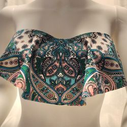 Arizona Bandeau Bikini Top With Ruffle Accent Size Medium