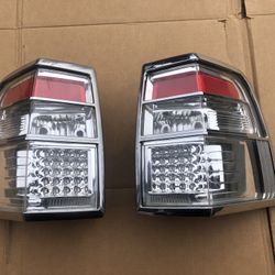 07-14 Ford Expedition Led Chrome Clear Taillights Rear w/Putco Lamp Cover Sets