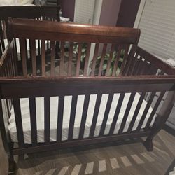 Baby Crib+Mattress Solid Wood 