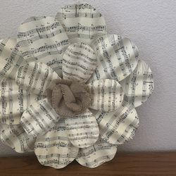 “Sheet Music” Metal Flower Wall Decor