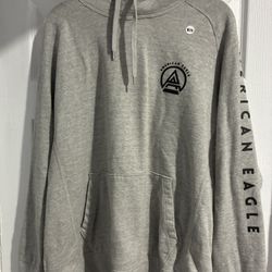 Grey American Eagle Hoodie Size XL