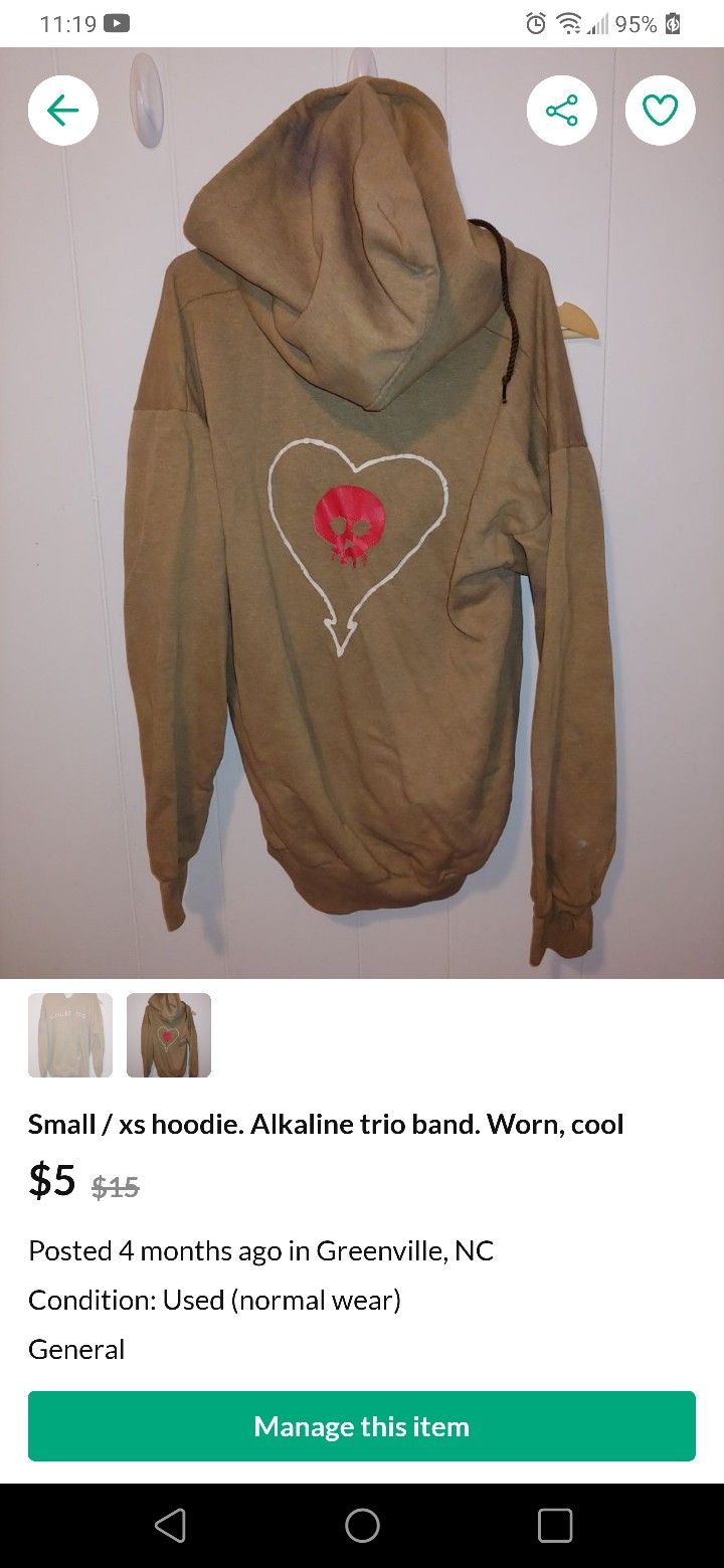Alkaline Trio Hoodie - Worn, Small
