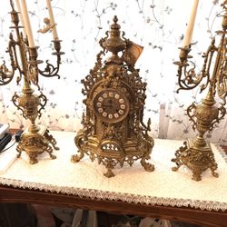 Antique Clock And candelabra set from Germany