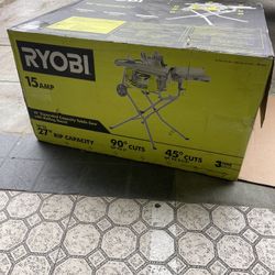 RYOBI 15 Amp 10 in. Expanded Capacity Portable Corded Table Saw With Rolling Stand