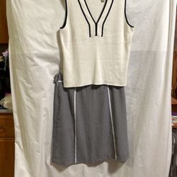 Women’s Skirt 12 And Sweater Tank XL Set 