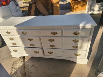 White all wood dresser