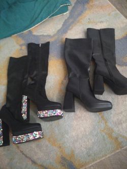 Two Pair Of Women Boots For Sale