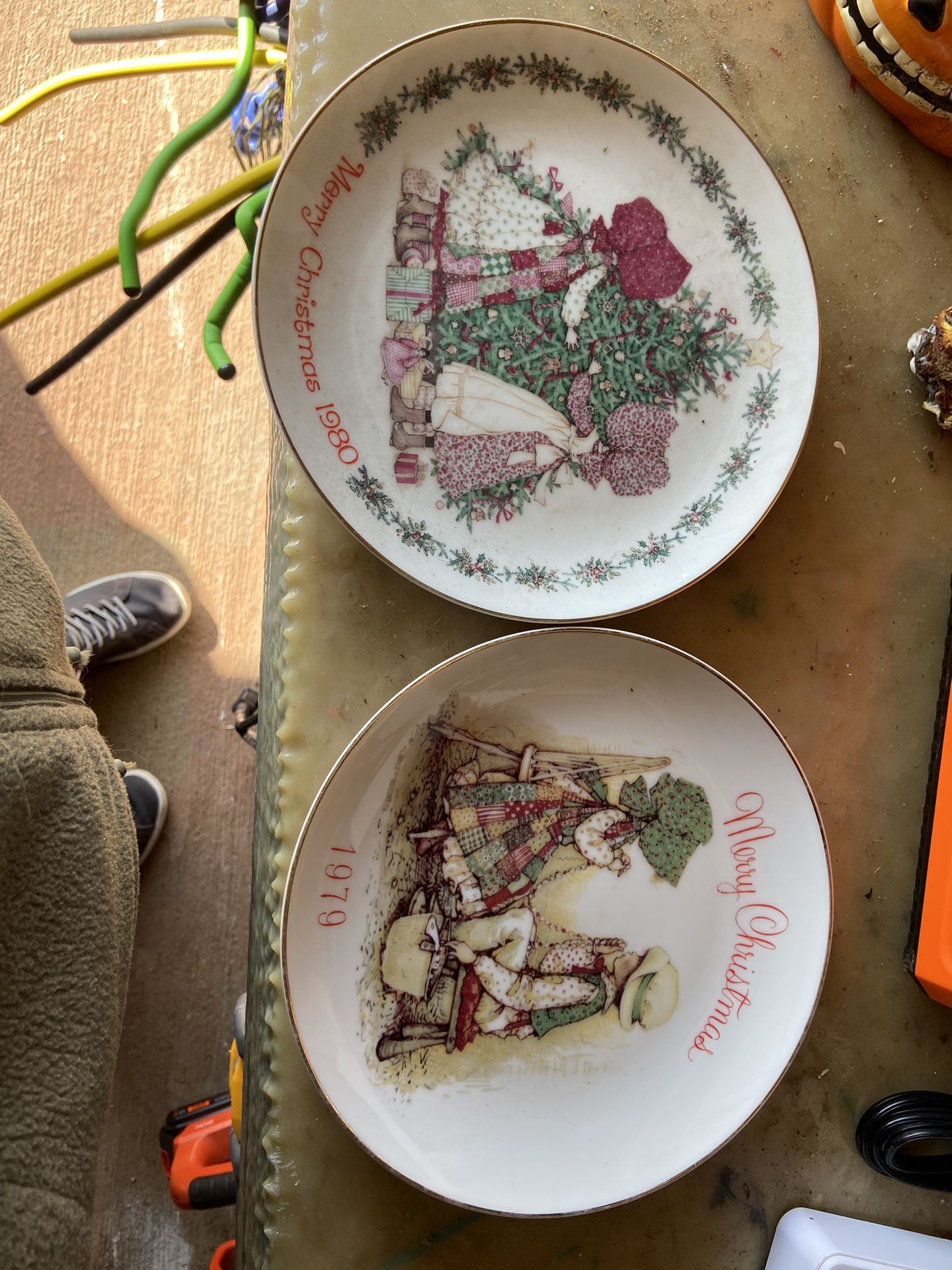 Vintage Holly hobbie Christmas Plates