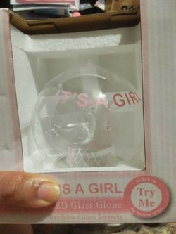 It's A Girl Light-Up LED Glass Globe