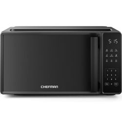 Chefman Countertop Microwave Oven 0.7 Cu. Ft., 700 Watts with 10 Power Levels, 6 Cooking Presets with One-Touch Express Cook, Eco Mode, Child Safety L
