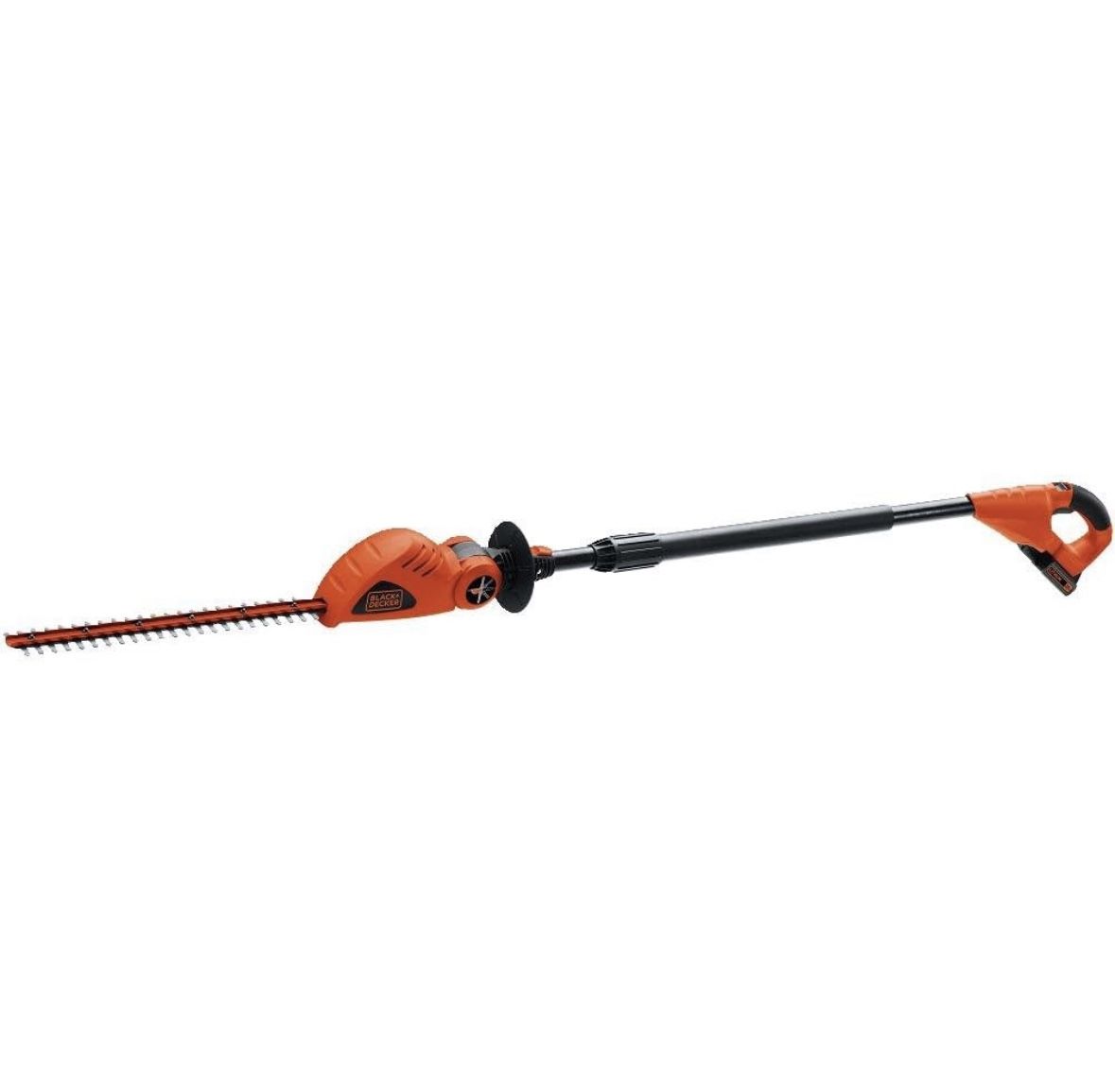 Black Decker Electric Pole Hedge Trimmer, Power Hedge Trimmer with 20 inch Dual-Action Laser Cut & Adjustable Cutting Head, 4.8Amp, 600W, Corded