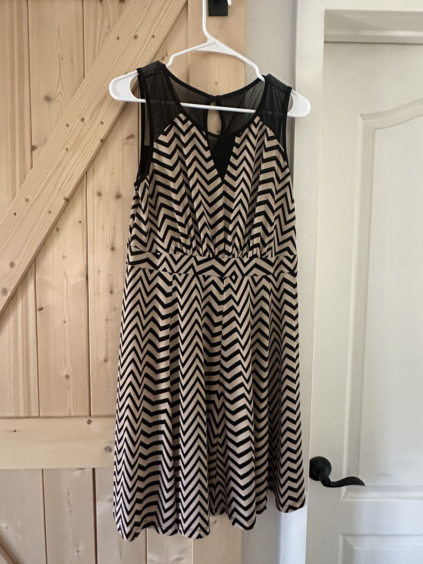 Black And Tan Chevron Dress 
