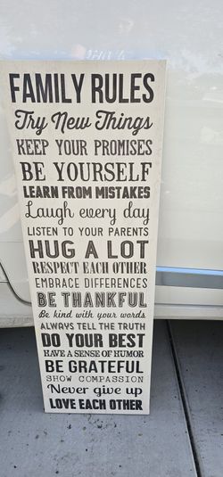 Family Rules Canvas Sign