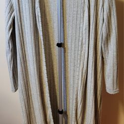 Gray Ribbed Knit Cardigan - Size XL (0294)