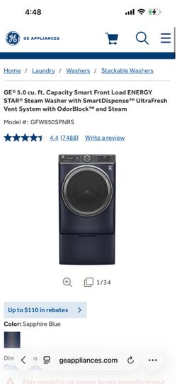 GE 5.0 cu. ft. Smart Front Load Washer