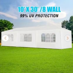 10x30 wedding party tent outdoor canopy teng with 8 side walls white FOR SALE  