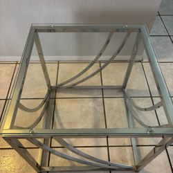 Silver Glass End Table