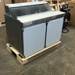 NSF 48” Refrigerated Prep Table, 12 Pan Capacity, 48” Chopping Board 