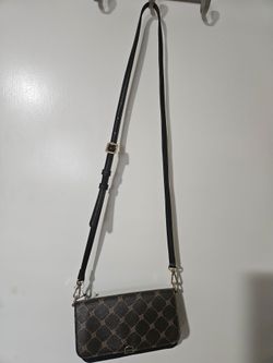 Black patterned crossbody bag