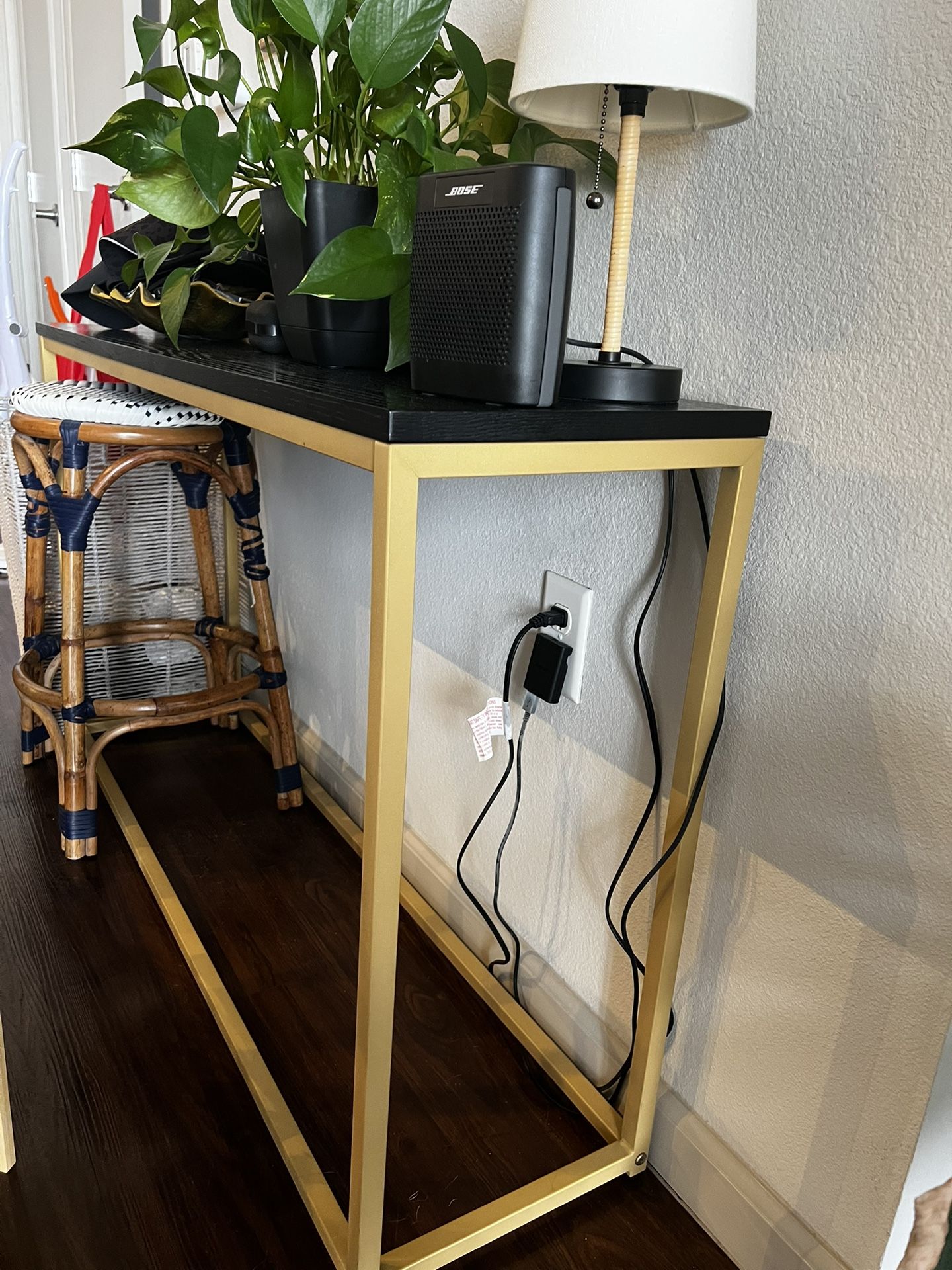 Black and Gold Detailed Side Console/Table