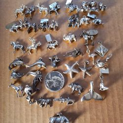 $210! Awesome Vintage All 925 Sterling Silver Charms Collection 