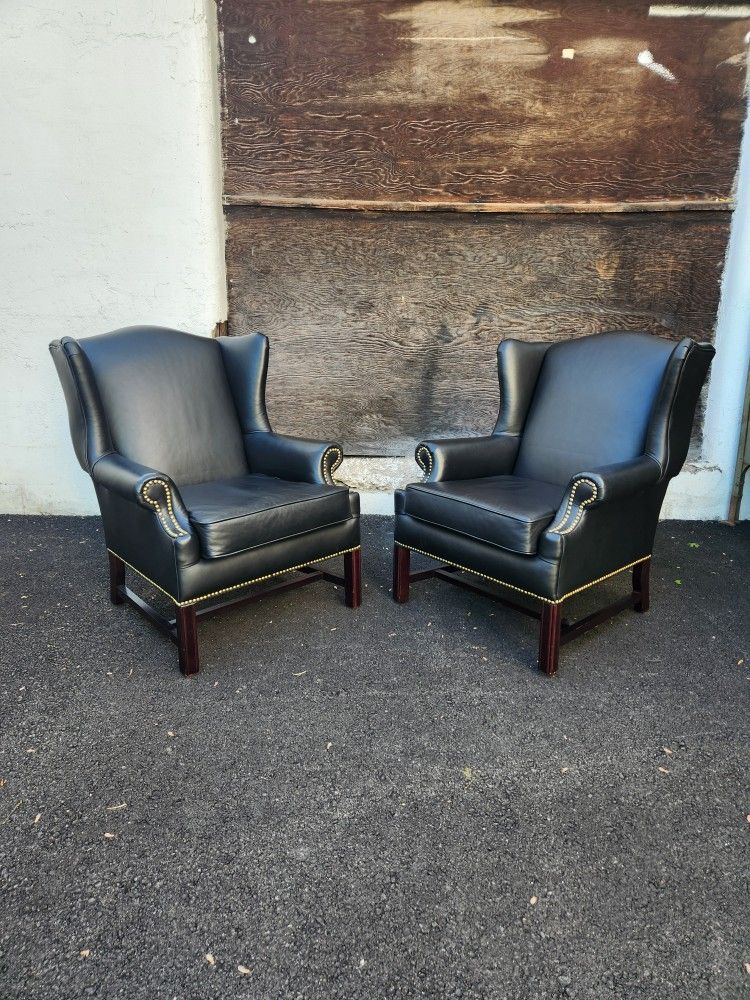 Two (2) Matching High End Leather Chairs