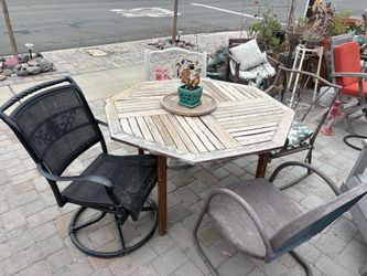patio table and chairs outdoor rustic