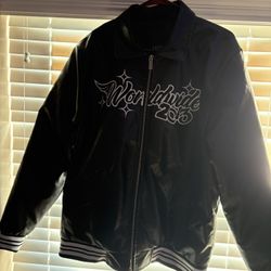 Worldwide PU Collared Bomber Jacket