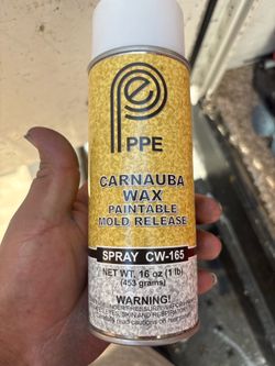 PPE CW-165 Carnauba Wax Paintable Mold Release (16 oz aerosol).
