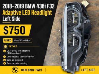 2018 - 2019 BMW 430i F32 Adaptive LED headlight (LH)