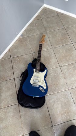 Blue Electric Guitar with Gig Bag