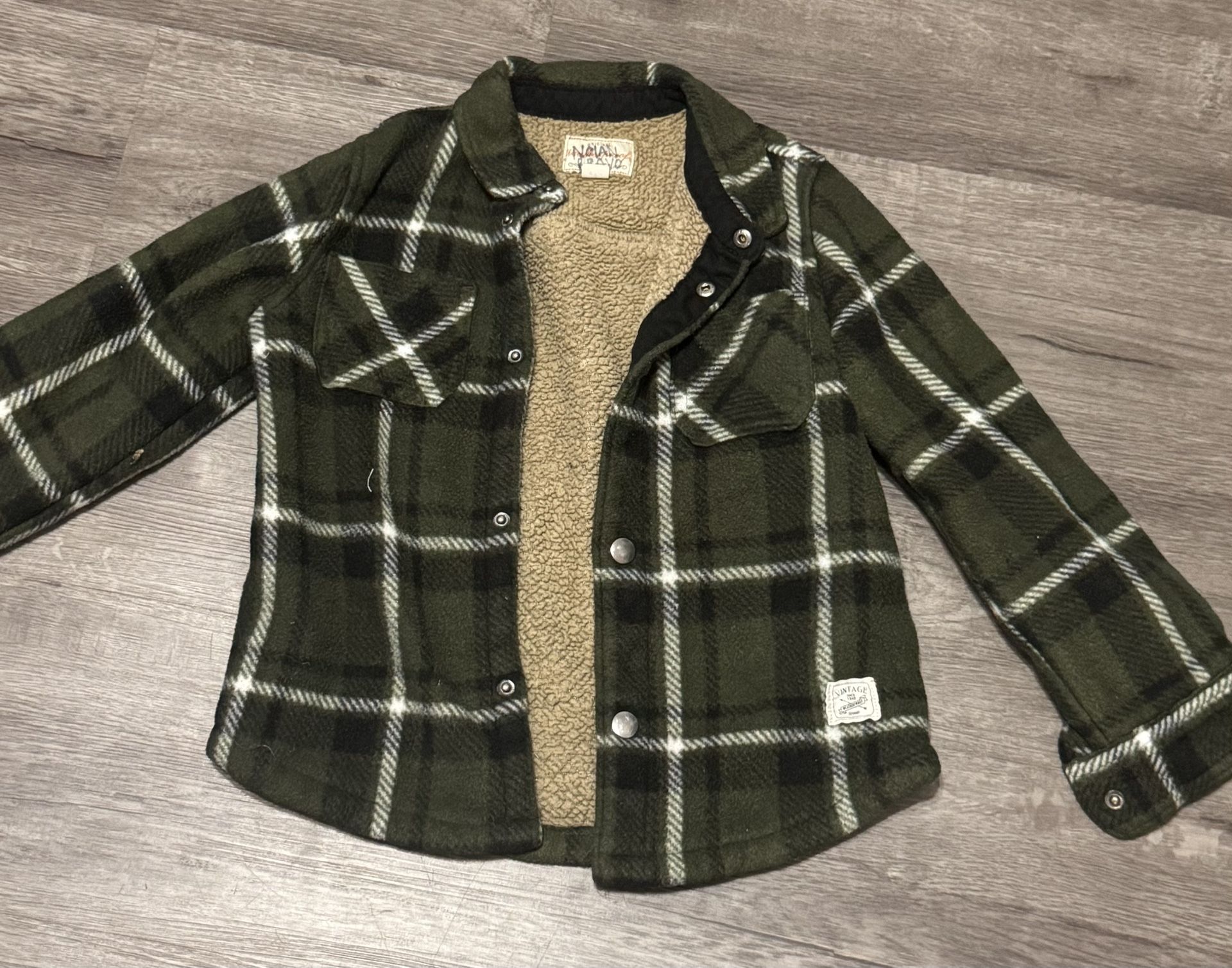 Weatherproof boys Sherpa line snap plaid shirt jacket 5/6