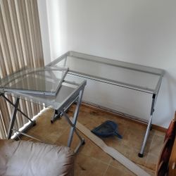 Glass Corner Desk