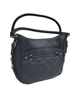 New Quilted Hobo Bag Purse Tote Hand Bag PU Leather Black Medium Size