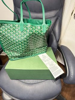 Goyard  Artois MM Canvas Tote Shoulder Bag Green (wallet is detached)