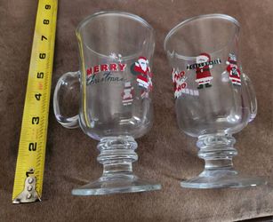 Christmas Irish Coffee Glass Mugs Set of 2