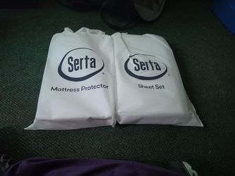 Serta Mattress Protector and Sheet Set Bundle