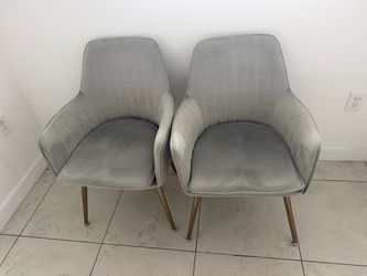 2 Matching Velvet Chairs