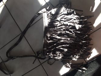 Grey fringe purse