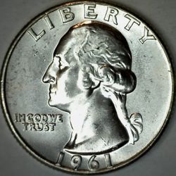 1/4 Dollar 1961. Collectable Coin USA. Ag. 900