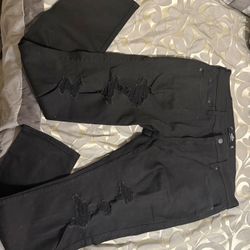 Woman Hollister Black Distress Skinny Jeans W36L32