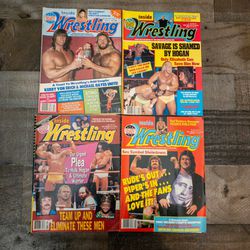 Vintage Inside Wrestling 4 Magazine Lot HOGAN PIPER VON ERICH STING RETRO