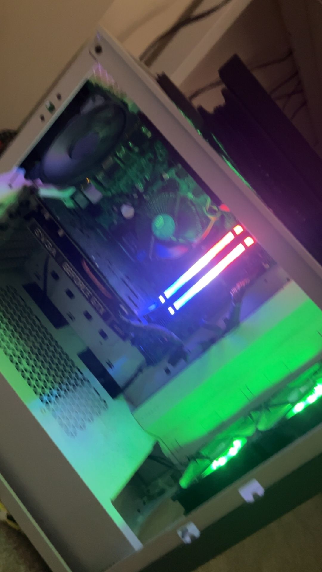 PC setup Computer, 2 Monitors, Akko custom keyboard, viper mouse, large space mouspad