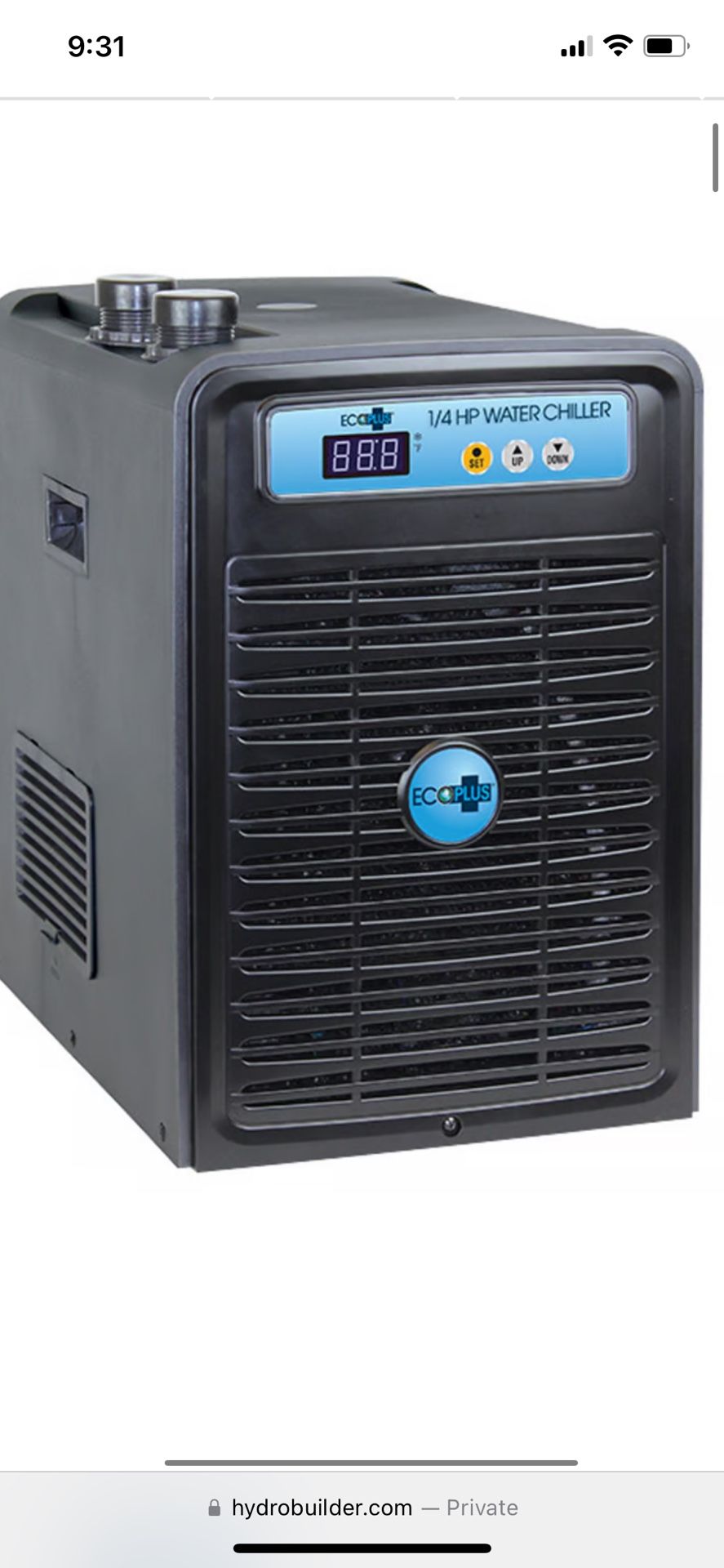 Eco Plus 1/4 Horsepower Water Chiller